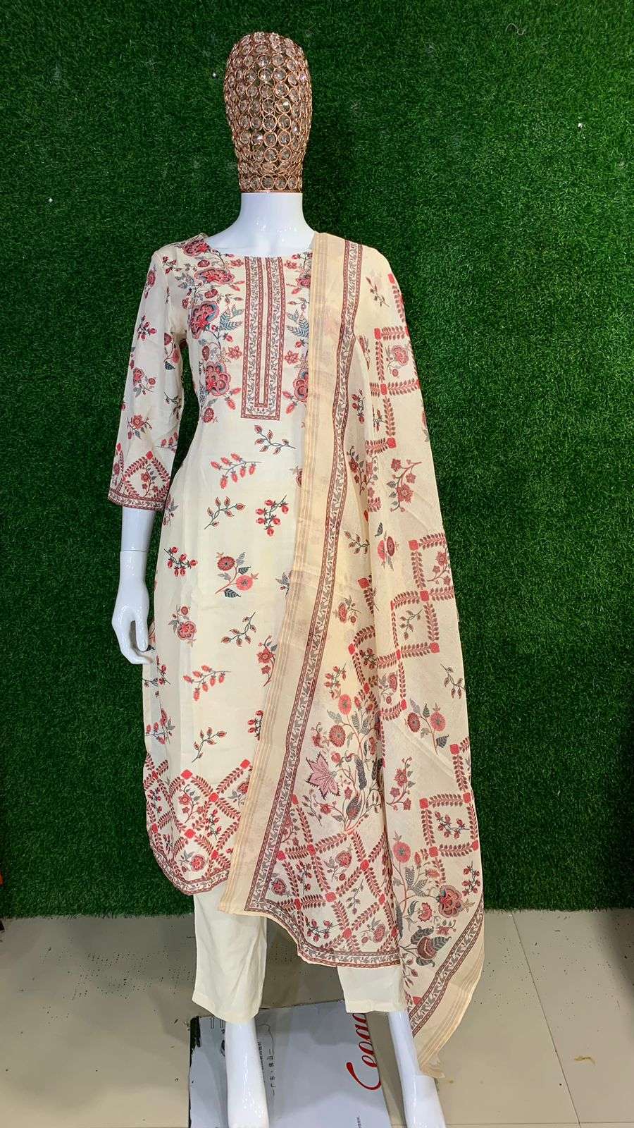 BEMITEX INDIA PRESENTS COTTON FABRIC BASED LATEST DESIGNER READYMADE 3 PIECE SUIT COLLECTION WHOLESALE SHOP IN SURAT